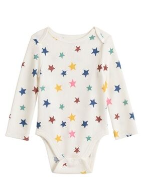jumping beans White Long-Sleeve Star Print One-Piece Bodysuit 24 mo
